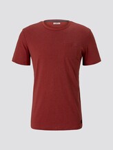 Fein gemustertes T-Shirt mit Brusttasche - Männer - Ginger Orange Fein gemustertes T-Shirt mit Brusttasche - Männer - Ginger Orange - 7 - TOM TAILOR