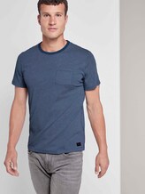 Fein gemustertes T-Shirt mit Brusttasche - Männer - after dark blue Fein gemustertes T-Shirt mit Brusttasche - Männer - after dark blue - 5 - TOM TAILOR