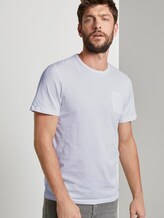 Fein gemustertes T-Shirt mit Brusttasche - Männer - White Fein gemustertes T-Shirt mit Brusttasche - Männer - White - 5 - TOM TAILOR