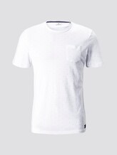 Fein gemustertes T-Shirt mit Brusttasche - Männer - White Fein gemustertes T-Shirt mit Brusttasche - Männer - White - 7 - TOM TAILOR
