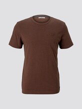 Fein gemustertes T-Shirt mit Brusttasche - Männer - brown oak Fein gemustertes T-Shirt mit Brusttasche - Männer - brown oak - 7 - TOM TAILOR