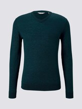 Feiner Pullover aus Merinowolle - Männer - sapphire green melange Feiner Pullover aus Merinowolle - Männer - sapphire green melange - 7 - TOM TAILOR