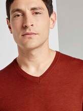 Feiner Pullover aus Merinowolle - Männer - heated orange melange Feiner Pullover aus Merinowolle - Männer - heated orange melange - 9 - TOM TAILOR