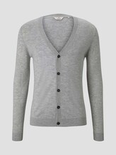 Feiner Cardigan aus Merinowolle - Männer - Light Soft Grey Melange Feiner Cardigan aus Merinowolle - Männer - Light Soft Grey Melange - 7 - TOM TAILOR
