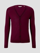 Feiner Cardigan aus Merinowolle - Männer - wine red melange Feiner Cardigan aus Merinowolle - Männer - wine red melange - 7 - TOM TAILOR