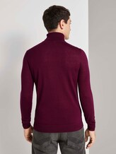 Rollkragenpullover aus Merinowolle - Männer - wine red melange Rollkragenpullover aus Merinowolle - Männer - wine red melange - 2 - TOM TAILOR