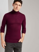 Rollkragenpullover aus Merinowolle - Männer - wine red melange Rollkragenpullover aus Merinowolle - Männer - wine red melange - 5 - TOM TAILOR