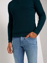 Gerippter Pullover mit Troyer-Kragen - Männer - sapphire green melange Gerippter Pullover mit Troyer-Kragen - Männer - sapphire green melange - 10 - TOM TAILOR