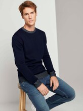 Melierter Strickpullover - Männer - blue Melierter Strickpullover - Männer - blue - 5 - TOM TAILOR