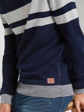 Melierter Strickpullover - Männer - navy white plated stripe Melierter Strickpullover - Männer - navy white plated stripe - 10 - TOM TAILOR