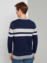 Melierter Strickpullover - Männer - navy white plated stripe Melierter Strickpullover - Männer - navy white plated stripe - 2 - TOM TAILOR