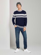 Melierter Strickpullover - Männer - navy white plated stripe Melierter Strickpullover - Männer - navy white plated stripe - 3 - TOM TAILOR