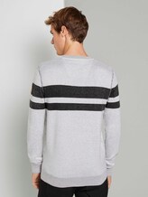 Melierter Strickpullover - Männer - white black plated stripe Melierter Strickpullover - Männer - white black plated stripe - 2 - TOM TAILOR