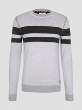 Melierter Strickpullover - Männer - white black plated stripe Melierter Strickpullover - Männer - white black plated stripe - 7 - TOM TAILOR