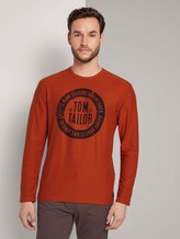 Langarmshirt mit Logo-Print - Männer - Ginger Orange Langarmshirt mit Logo-Print - Männer - Ginger Orange - 1 - TOM TAILOR