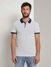 Fein gemustertes Poloshirt - Männer - Off White Fein gemustertes Poloshirt - Männer - Off White - 1 - TOM TAILOR