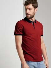 Fein gemustertes Poloshirt - Männer - Ginger Orange Fein gemustertes Poloshirt - Männer - Ginger Orange - 5 - TOM TAILOR