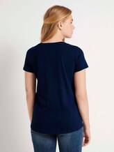 T-Shirt mit kleiner Stickerei - Frauen - Real Navy Blue T-Shirt mit kleiner Stickerei - Frauen - Real Navy Blue - 2 - TOM TAILOR Denim