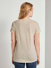 T-Shirt mit kleiner Stickerei - Frauen - soft creme beige T-Shirt mit kleiner Stickerei - Frauen - soft creme beige - 2 - TOM TAILOR Denim