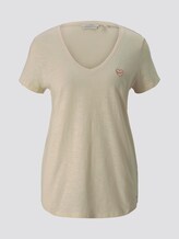 T-Shirt mit kleiner Stickerei - Frauen - soft creme beige T-Shirt mit kleiner Stickerei - Frauen - soft creme beige - 7 - TOM TAILOR Denim