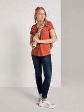 T-Shirt mit kleiner Stickerei - Frauen - burnt coral T-Shirt mit kleiner Stickerei - Frauen - burnt coral - 3 - TOM TAILOR Denim