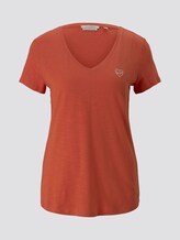 T-Shirt mit kleiner Stickerei - Frauen - burnt coral T-Shirt mit kleiner Stickerei - Frauen - burnt coral - 7 - TOM TAILOR Denim