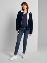 Crêpe T-Shirt im Materialmix - Frauen - Real Navy Blue Crêpe T-Shirt im Materialmix - Frauen - Real Navy Blue - 3 - TOM TAILOR Denim
