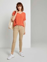 Crêpe T-Shirt im Materialmix - Frauen - burnt coral Crêpe T-Shirt im Materialmix - Frauen - burnt coral - 3 - TOM TAILOR Denim