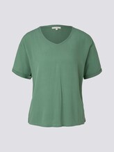 Crêpe T-Shirt im Materialmix - Frauen - vintage green Crêpe T-Shirt im Materialmix - Frauen - vintage green - 7 - TOM TAILOR Denim