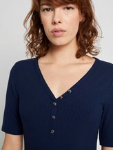 Henley-Shirt in Ripp-Optik - Frauen - Real Navy Blue Henley-Shirt in Ripp-Optik - Frauen - Real Navy Blue - 9 - TOM TAILOR Denim