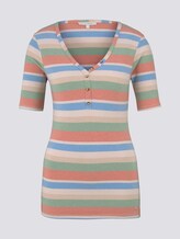 Henley-Shirt in Ripp-Optik - Frauen - multicolor stripe Henley-Shirt in Ripp-Optik - Frauen - multicolor stripe - 7 - TOM TAILOR Denim