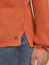 Strukturierter Pullover mit V-Ausschnitt - Frauen - burnt coral Strukturierter Pullover mit V-Ausschnitt - Frauen - burnt coral - 10 - TOM TAILOR Denim