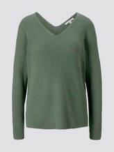 Strukturierter Pullover mit V-Ausschnitt - Frauen - vintage green Strukturierter Pullover mit V-Ausschnitt - Frauen - vintage green - 7 - TOM TAILOR Denim