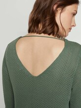 Strukturierter Pullover mit V-Ausschnitt - Frauen - vintage green Strukturierter Pullover mit V-Ausschnitt - Frauen - vintage green - 9 - TOM TAILOR Denim