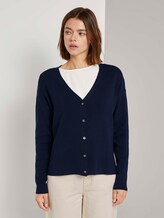 Melierter Cardigan mit Knopfleiste - Frauen - Real Navy Blue Melierter Cardigan mit Knopfleiste - Frauen - Real Navy Blue - 1 - TOM TAILOR Denim