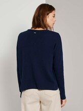 Melierter Cardigan mit Knopfleiste - Frauen - Real Navy Blue Melierter Cardigan mit Knopfleiste - Frauen - Real Navy Blue - 2 - TOM TAILOR Denim