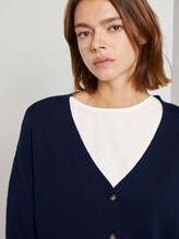Melierter Cardigan mit Knopfleiste - Frauen - Real Navy Blue Melierter Cardigan mit Knopfleiste - Frauen - Real Navy Blue - 9 - TOM TAILOR Denim