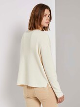 Melierter Cardigan mit Knopfleiste - Frauen - soft creme beige Melierter Cardigan mit Knopfleiste - Frauen - soft creme beige - 2 - TOM TAILOR Denim