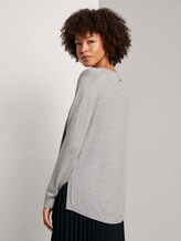 Lockerer Strickpullover - Frauen - soft light grey melange Lockerer Strickpullover - Frauen - soft light grey melange - 2 - Mine to five