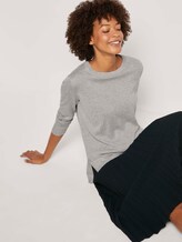 Lockerer Strickpullover - Frauen - soft light grey melange Lockerer Strickpullover - Frauen - soft light grey melange - 5 - Mine to five