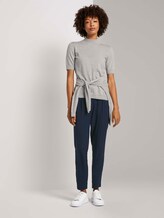 Kurzarm Pullover mit Stehkragen - Frauen - soft light grey melange Kurzarm Pullover mit Stehkragen - Frauen - soft light grey melange - 3 - Mine to five
