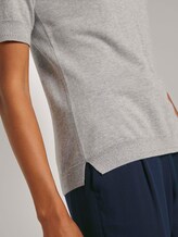 Kurzarm Pullover mit Stehkragen - Frauen - soft light grey melange Kurzarm Pullover mit Stehkragen - Frauen - soft light grey melange - 9 - Mine to five