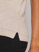 Kurzarm Pullover mit Stehkragen - Frauen - light powder beige melange Kurzarm Pullover mit Stehkragen - Frauen - light powder beige melange - 10 - Mine to five