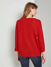 Strukturiertes Shirt mit 3/4-Arm - Frauen - Strong Red Strukturiertes Shirt mit 3/4-Arm - Frauen - Strong Red - 2 - TOM TAILOR