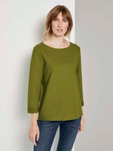 Strukturiertes Shirt mit 3/4-Arm - Frauen - wood green Strukturiertes Shirt mit 3/4-Arm - Frauen - wood green - 1 - TOM TAILOR