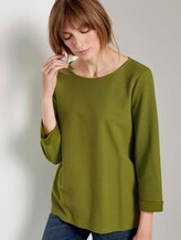 Strukturiertes Shirt mit 3/4-Arm - Frauen - wood green Strukturiertes Shirt mit 3/4-Arm - Frauen - wood green - 5 - TOM TAILOR