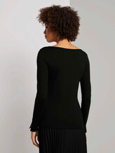 Basic Langarmshirt mit U-Boot-Ausschnitt - Frauen - Deep Black Basic Langarmshirt mit U-Boot-Ausschnitt - Frauen - Deep Black - 2 - Mine to five