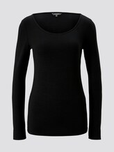 Basic Langarmshirt mit U-Boot-Ausschnitt - Frauen - Deep Black Basic Langarmshirt mit U-Boot-Ausschnitt - Frauen - Deep Black - 7 - Mine to five