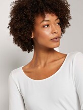 Basic Langarmshirt mit U-Boot-Ausschnitt - Frauen - White Basic Langarmshirt mit U-Boot-Ausschnitt - Frauen - White - 9 - Mine to five