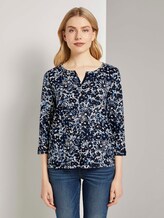 Henley-Shirt mit Blumenprint - Frauen - blue flower design Henley-Shirt mit Blumenprint - Frauen - blue flower design - 1 - TOM TAILOR